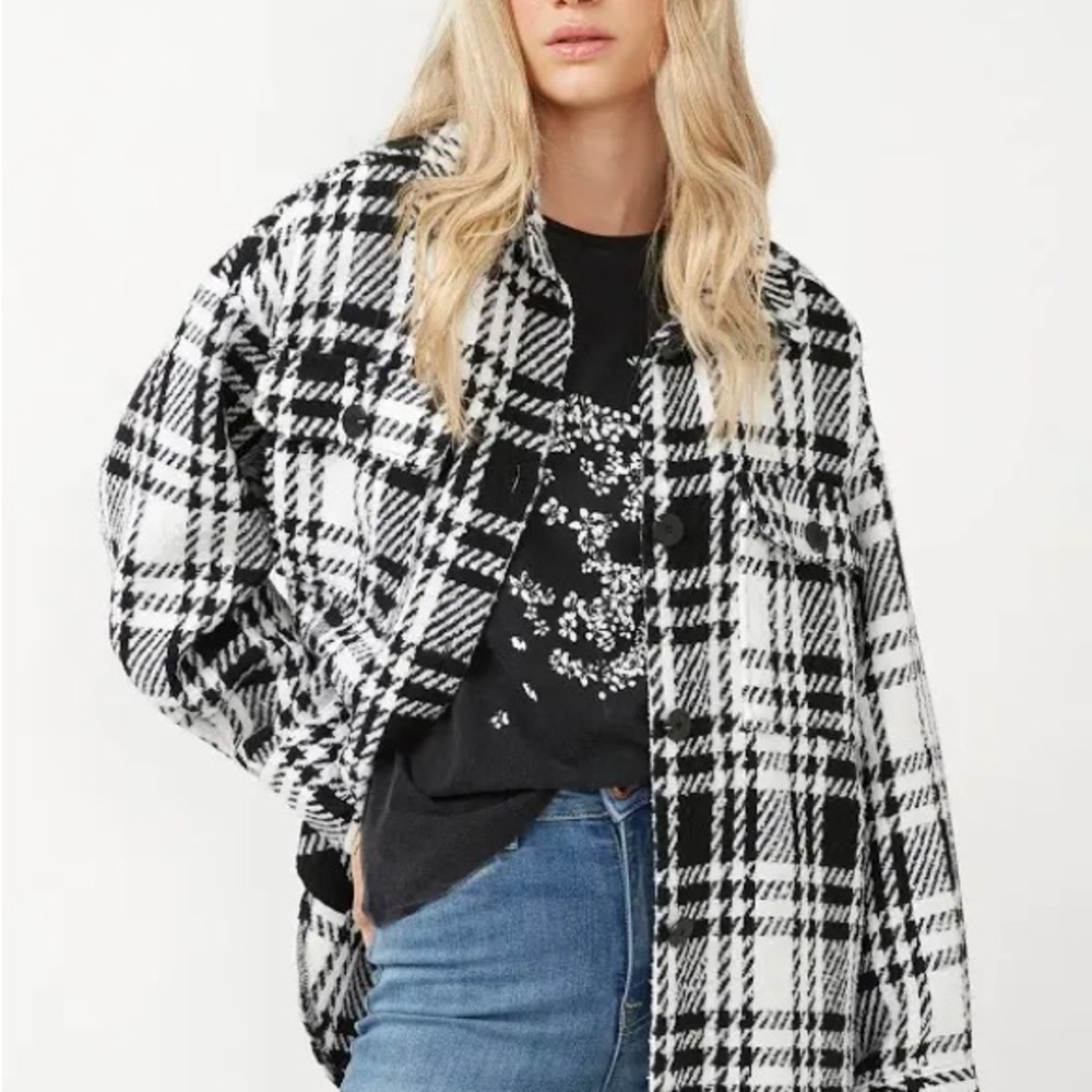 Buffalo David Bitton Black and White Plaid Jacket